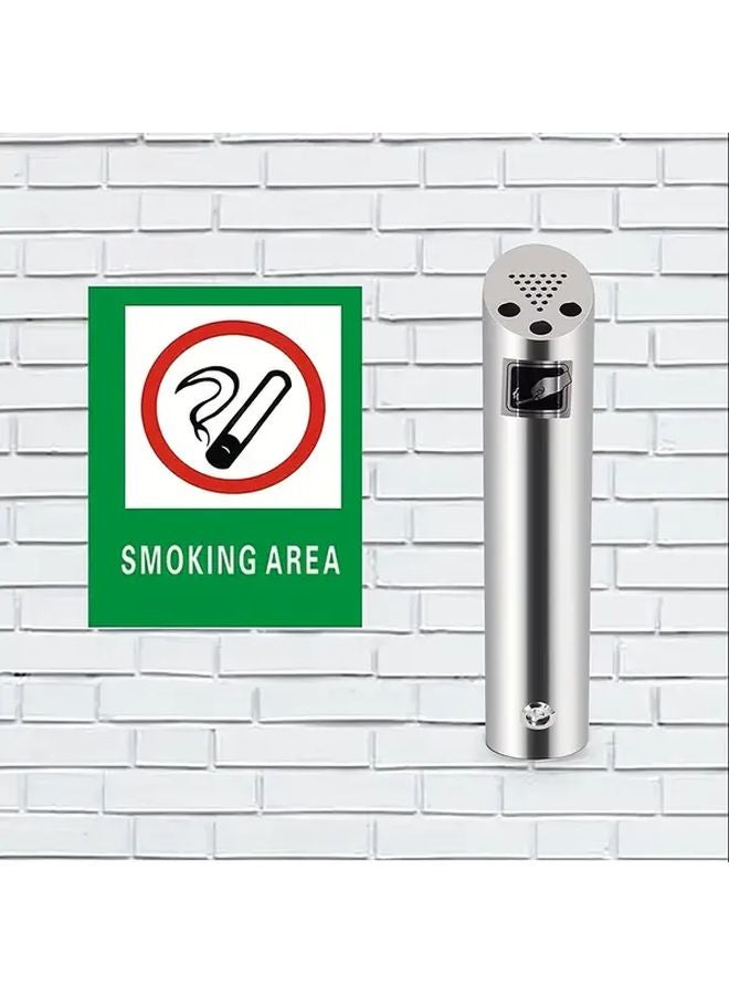 حاوية سجائر من الفولاذ المقاوم للصدأ مثبتة على الحائط - سعة متوسطة - مقاومة للصدأ - للاستخدام الداخلي والخارجي - Image 1